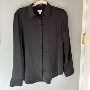 J. Crew Black Womens Silk Top